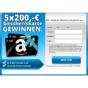5 x 200 Euro Amazon Gutscheine