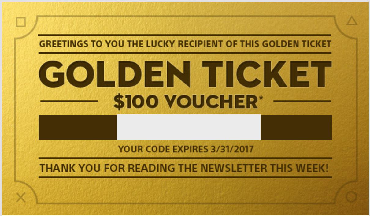 Sony verlost sogenannte Golden Tickets für Newsletter-Abonennten