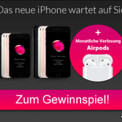 Apples aktuelles Top-Produkt kannst du hier mit etwas Glück gewinnen.

Nicht nur das du umsonst ein Premium Handy bekommst du darfst dir auch noch die Farbe aus suchen.